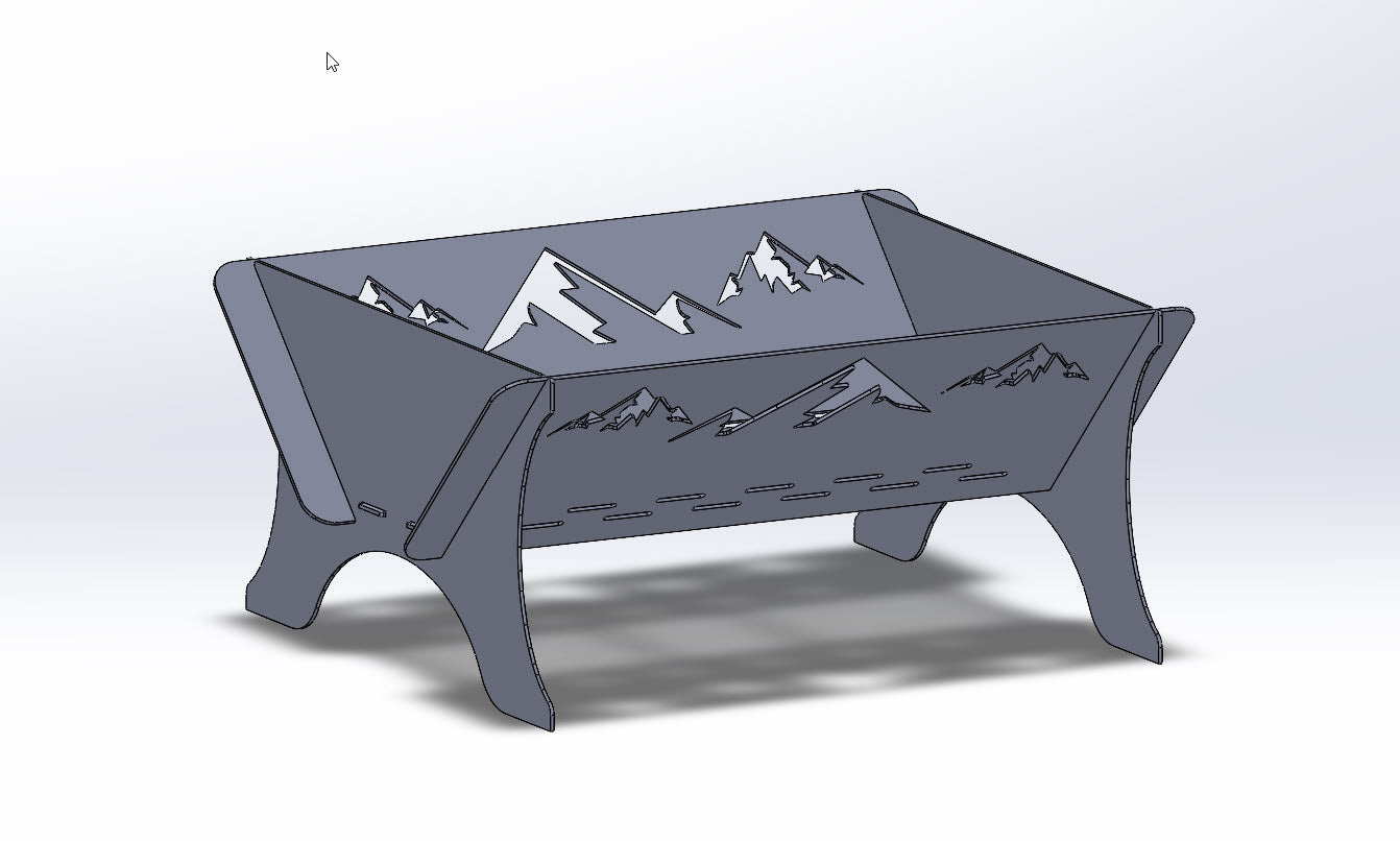 Flat pack fire pit and grill