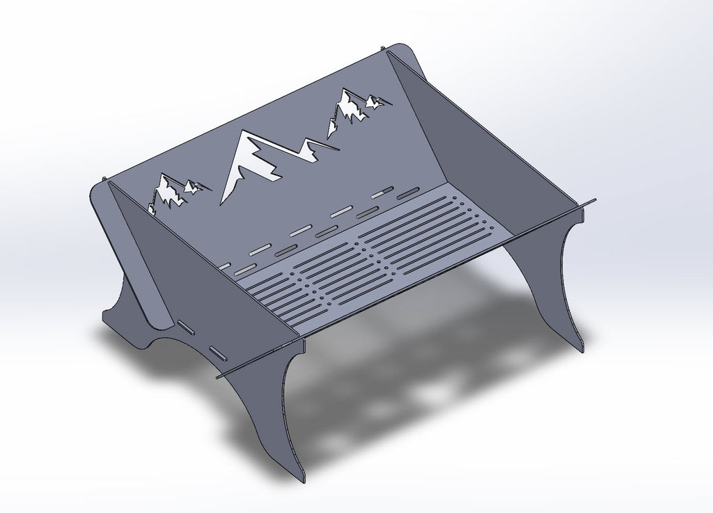Flat pack fire pit and grill